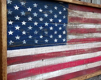Framed American Flag, American Flag, Wood American Flag, wooden American flag, Framed USA Flag