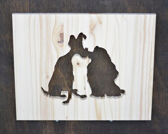 Lady and the Tramp Wood Silhouette Disney Cutout