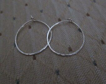 1 Inch Sterling Silver Hoop Earrings