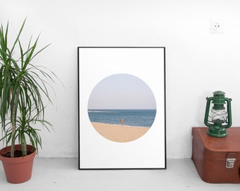 Beach Decor, Wall Art Decor, Printable Photography, Colorful Prints, Circle, Spain Photography, Beach Print, Instant Download, Barcelona