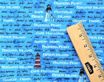 Great Buy - 5 1/2 Yards Daisy Kingdom Lighthouse Cotton Fabric