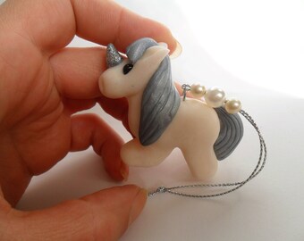 Unicorn Christmas Ornament - Christmas Tree Decoration - Handmade Clay Unicoren