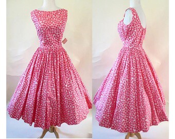 Adorable 1950's Novelty Print Designer Summer Dress by " Jerry Gilden" Dead Stock VLV Rockabilly Vintage Chic Size Medium