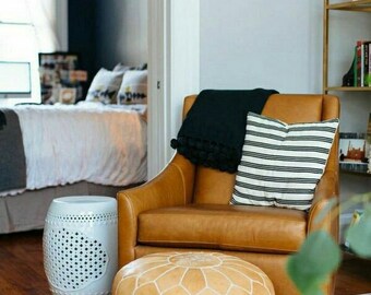Beautiful HANDMADE Ottoman Moroccan pouf Leather Authentic Moroccan Pouf Handcrafted