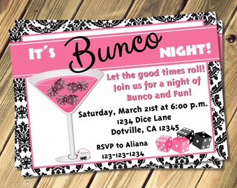 Bunco Birthday Party Invitations 6