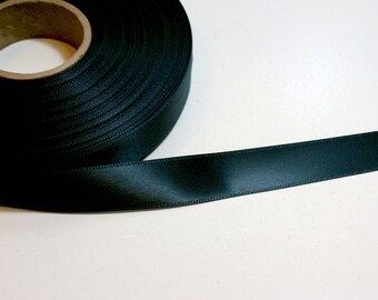 Dark Green Ribbon, Dark Green Satin Ribbon 5/8 inch wide x 9 yards, Double-Faced
