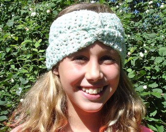 Green bouclé hair Band/hat-size 10/12 years
