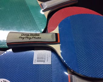 Custom Ping Pong Paddle - your name or phrase engraved - for table tennis fans!