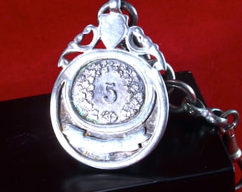 Chateleine with coin - silver - for pocket watch