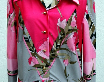 Vintage dress / 70s with flowers