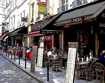 Art Print of a French Cafe