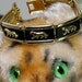 MADMEN 50s 60s Fabulous Heavy Gold Chunky Wildthing Gold Leopard on Black MODERNIST Link Bracelet