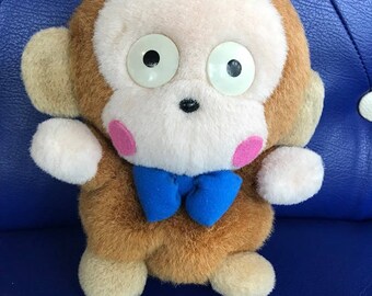 Vintage 90s Sanrio Monkichi Monkey Plush Toy Stuffed Animal
