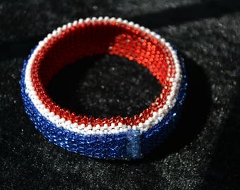 Red, White, and Blue cuff bracelet