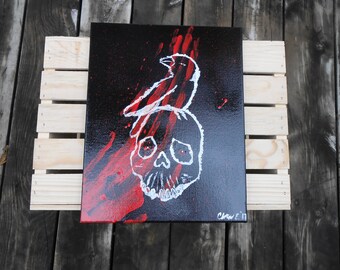 Skully & Raven Halloween painting/decor
