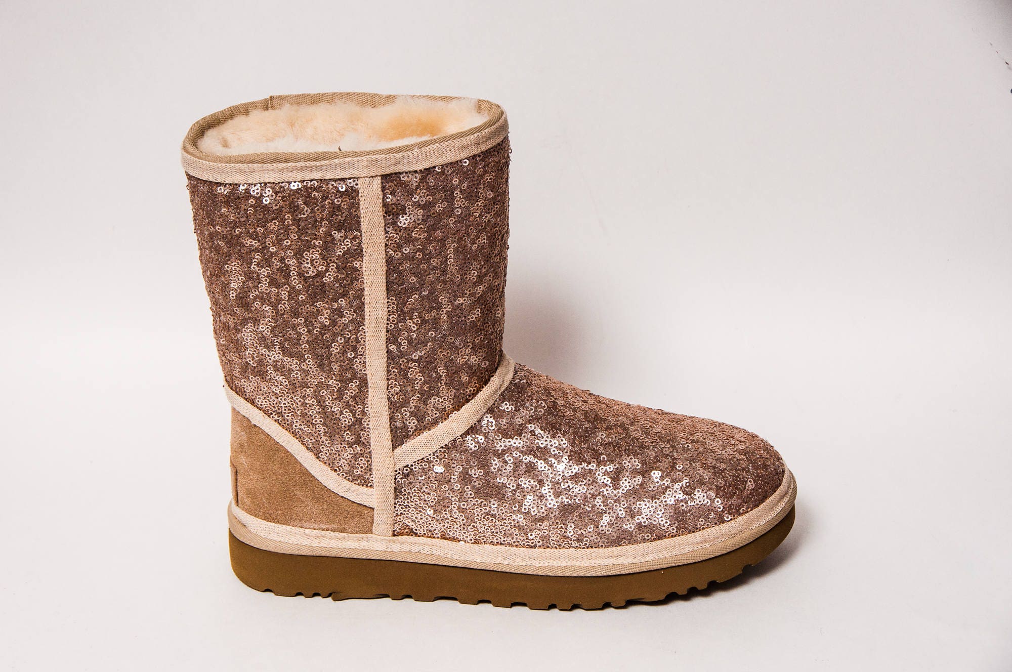 sequin uggs rose gold