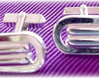 Swank Silver Metal Cufflinks