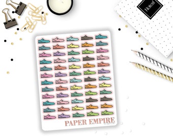 60 Running Shoes Planner Stickers for Workout and Step tracking in Erin Condren Life Planner, Happy Planner, Plum Paper Planner, Filofax etc