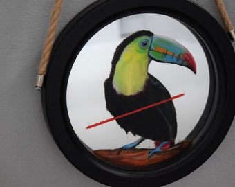 Toucan / Hand Painted Mirror