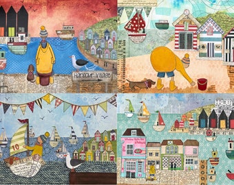 Set of four printed postcards