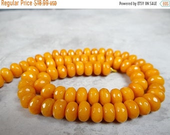 54% Off Sale Apricot golden yellow faceted rondelles/8mm/14 inches long