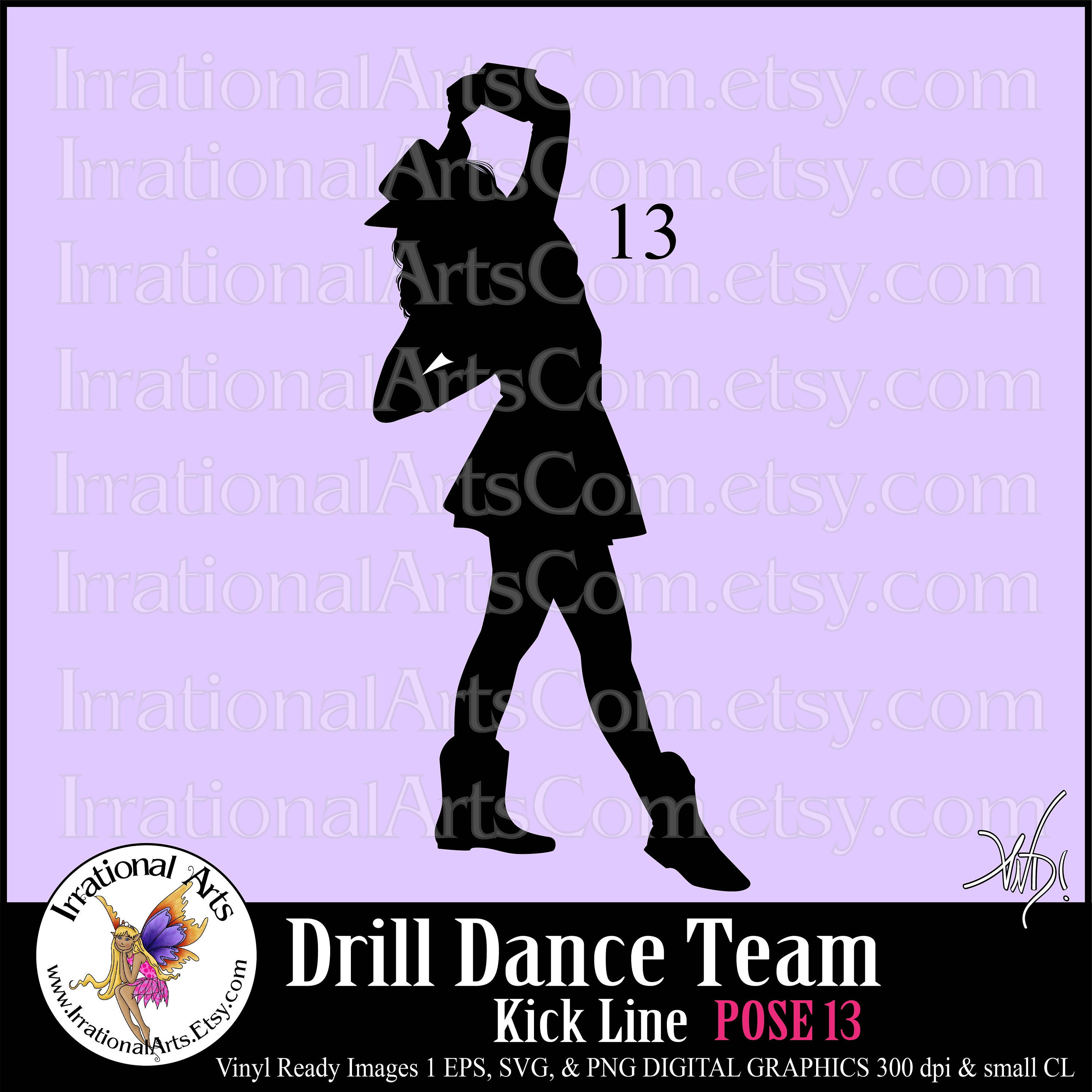 Drill Dance Team Silhouettes Pose 13 1 EPS & SVG Vinyl Ready
