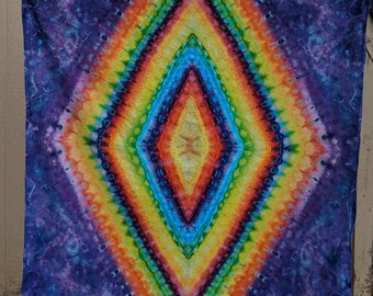 Tie Dye Rainbow Diamond Tapestry