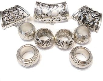Scarf Accessory Scarf Jewelry Antique Silver Metal Scarf Bail Rings Pendant Charms Beads Accessory S01092 9pcs Free Shipping In US