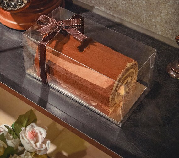 5 rectangle clear cases cake roll cases roll cake boxes