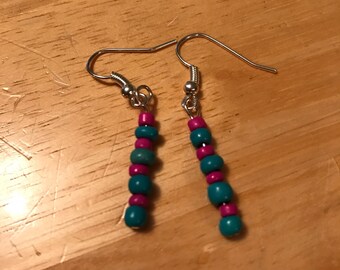 Earrings - Pink & Blue