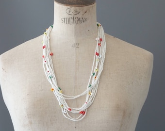 Floral seed bead necklace | 1990's by cubevintage