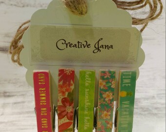 Summer Fun Clothespins with twine, set of 5