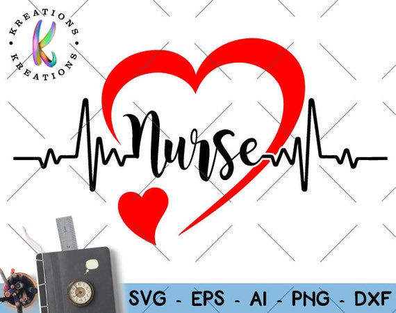 Download Nurse Heart beat SVG nurse svg printable iron on decal cut ...