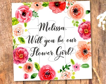 Will You Be my Flower girl, Will You Be our Flower girl, Ask Flower Girl, Flower Girl gift, Flower girl Puzzle, Flower girl jigsaw, proposal