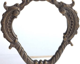 Feminine Dressing Oval Brass Table Mirror Bedroom Mirror