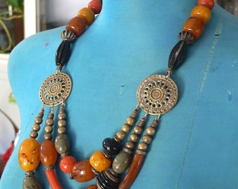 Autumn stone necklace