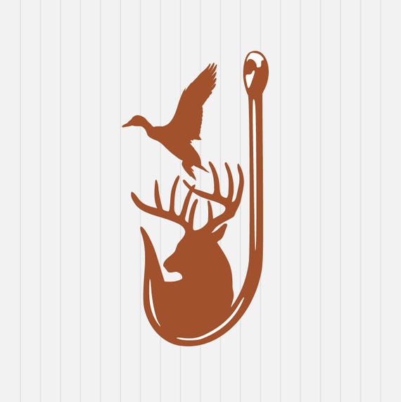 Download Deer and Hook with Duck Svg Hunting and Fishing svg