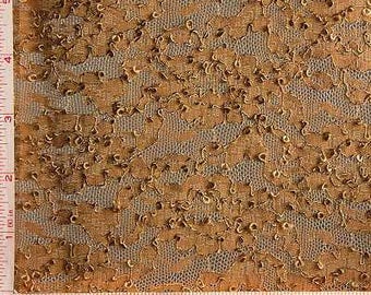 Dark Taupe Large Flower Embroidery Lace Fabric 4 Way Stretch Nylon 68-70" 155907