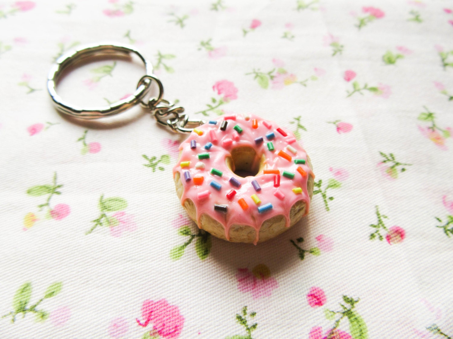 plush donut keychain