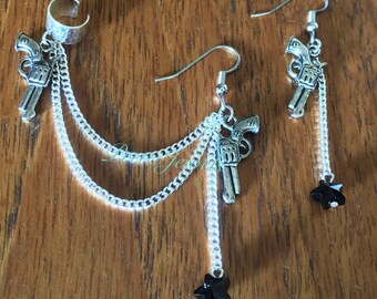 Western Cowgirl Ear Cuff Earrings