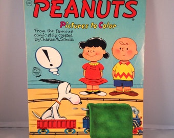 1950's Charles Schulz Charlie Brown Snoopy PEANUTS Pictures to Color Coloring Book