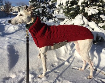 Greyhound Sweater, Greyhound Coat, greyhound jersey, Pet Clothing, Dog Sweater, Large Dog Sweater, Large Dog Clothes, Knitted Dog Sweater
