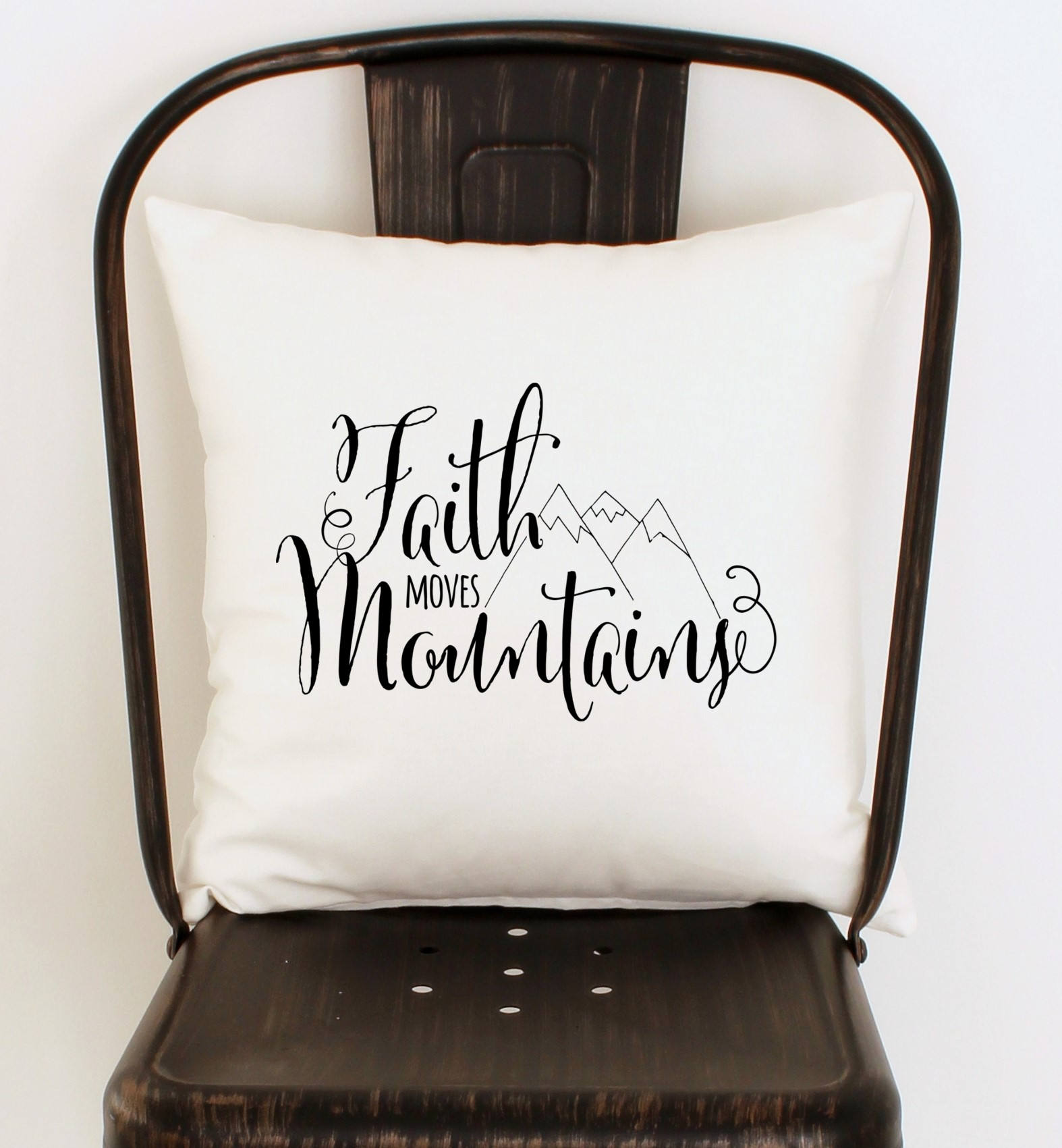 Toss Pillows Hiking Pillow Cover Faith Moves Mountains