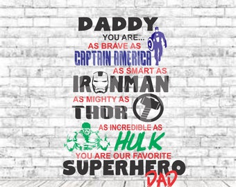 Superhero Daddy SVG PNG DXF Vinyl Design Circut Cameo