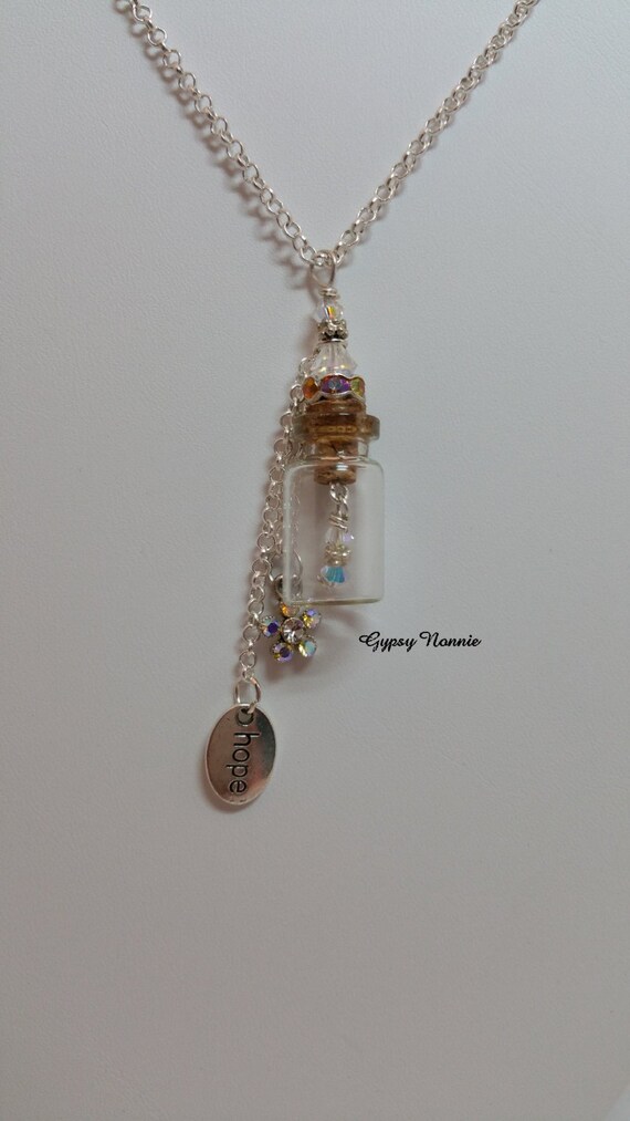 Crystal Aurora Borealis Hope Wish Bottle