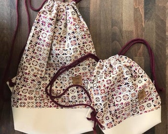 Individual bag made of cotton and vegan leather