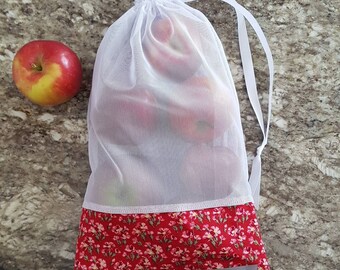 Sac à fruits et à légumes écologique lavable / Zero déchet / Vrac / Ecological and washable fruits and veggies bag / Bulk /Zero waste