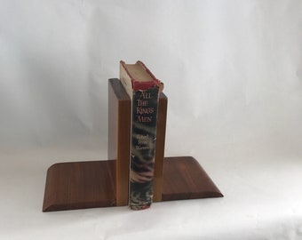 Walnut book ends handmade shop project mid century modern MCM solid wood