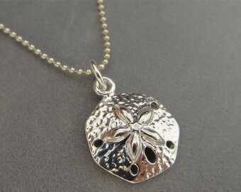 Silver Sandollar Necklace - Nautical Theme - Beach Jewelry - Summer Jewelry