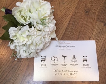 Wedding Itinerary for Hotel Guests